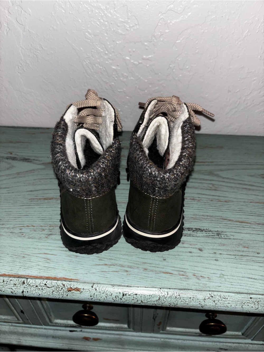 Women's Rieker Olive Lace-Up Ankle Boots with Faux Fur - Picture 2 of 4